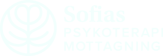 Ljusblå logotyp där det står Sofias Psykoterapimottagning